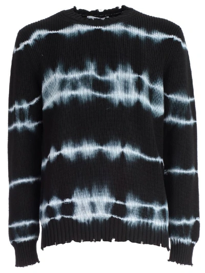 Shop Msgm Acid Wash Effect Sweater In Black