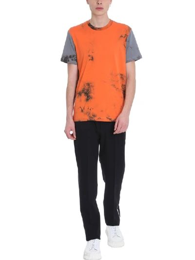 Shop Helmut Lang Beige/orange Cotton T-shirt