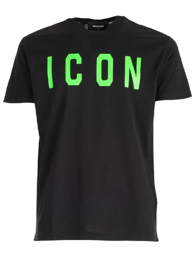 Shop Dsquared2 Icon Print T-shirt In X Black Green Print