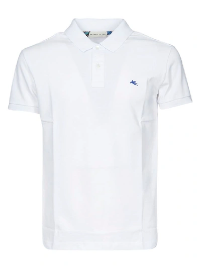 Shop Etro Embroidered Polo Shirt In White