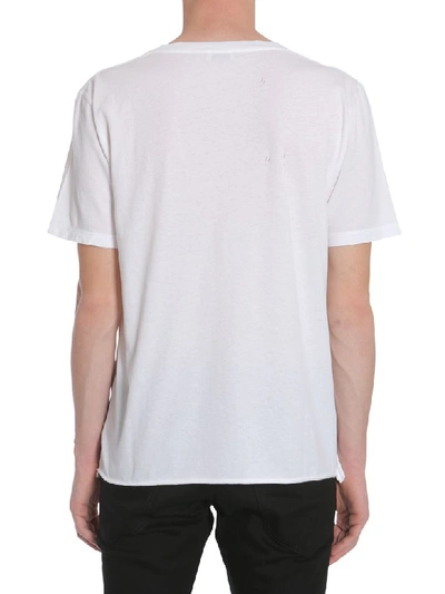 Shop Saint Laurent Round Collar T-shirt In Bianco