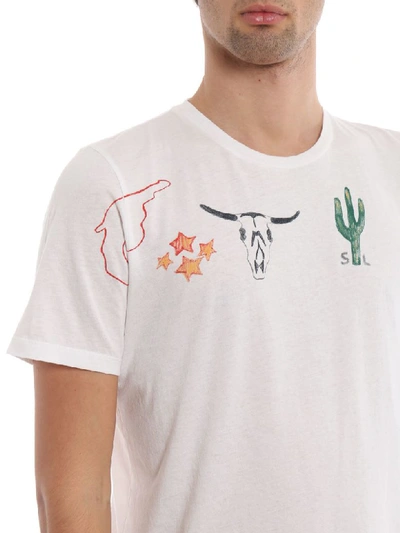 Shop Saint Laurent Arizona T-shirt In White/multi