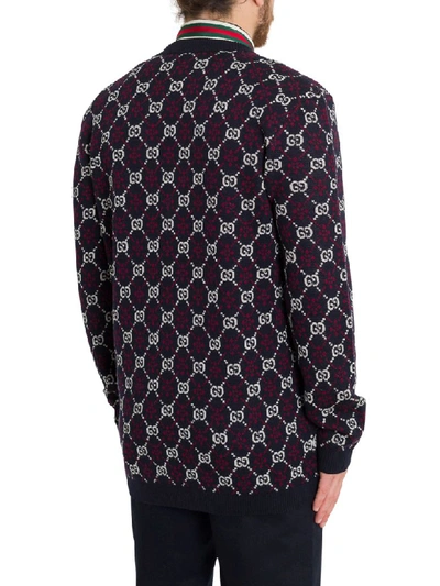 Shop Gucci Gg Diamond Wool Sweater In Blu