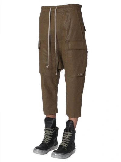 Shop Rick Owens Cargo Crop Trousers In Giallo