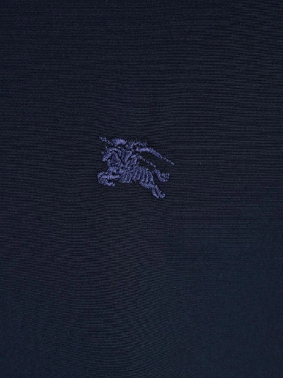 Shop Burberry Embroidered Logo Shirt In Navy