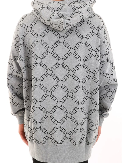 Shop Valentino Sweatshirt Logo Gray In Grey