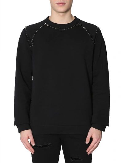 Shop Versace Crew Neck Sweatshirt In Nero