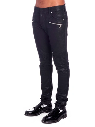 Shop Balmain Slim Pocket Jeans In Black