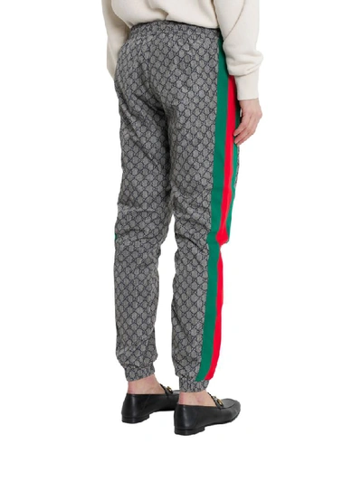 Shop Gucci Oversize Gg Nylon Jogging Pant Grey In Grigio