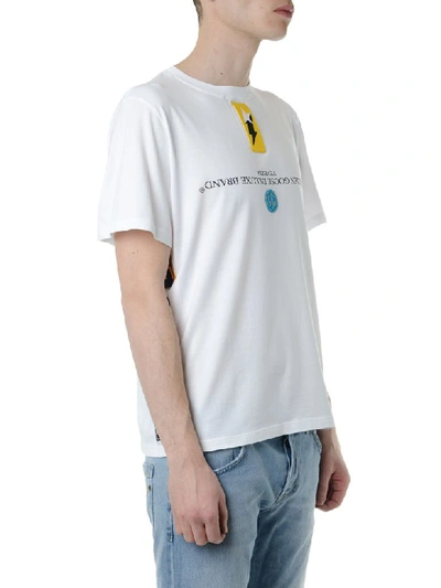 Shop Golden Goose White Logo T Shirt In Cotton In White/multicolor