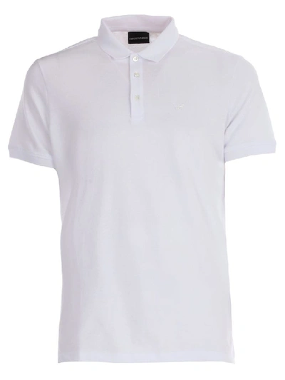 Shop Emporio Armani Classic Polo Shirt In Optical White