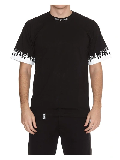 Shop Vision Of Super T-shirt With Flames In Black