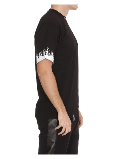 Shop Vision Of Super T-shirt With Flames In Black