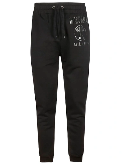 Shop Moschino Logo Print Track Pants In Black