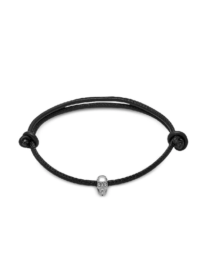 Shop Northskull Skull Friendship Bracelet W/white Swarovski Black Leather & Silver