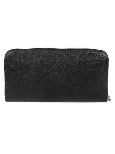 Shop Prada Embossed Logo Zip Around Wallet In Black