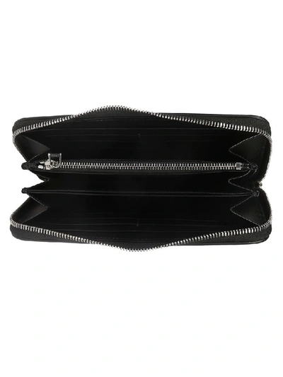 Shop Prada Embossed Logo Zip Around Wallet In Black