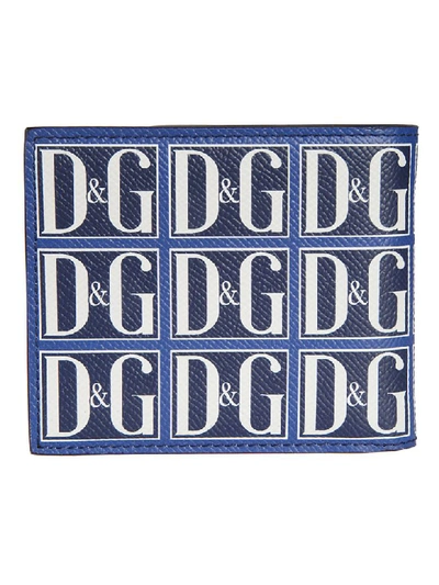 Shop Dolce & Gabbana Logo Motif Bifold Wallet In Blue