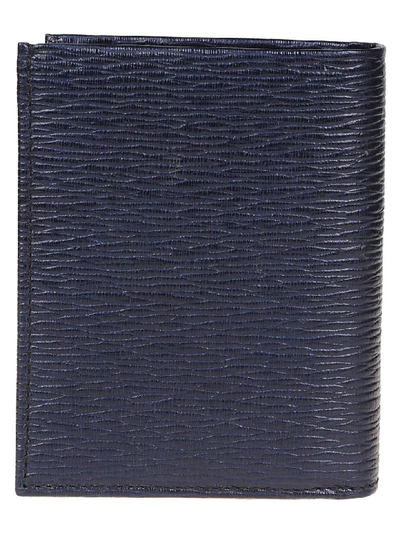 Shop Ferragamo Embellished Bi-fold Wallet In Navy
