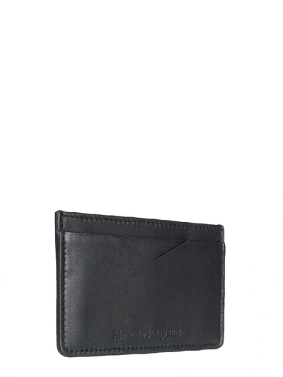 Shop Alexander Mcqueen Leather Card Holder In Nero