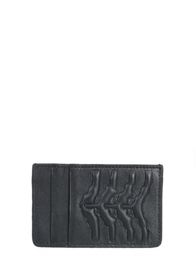 Shop Alexander Mcqueen Leather Card Holder In Nero