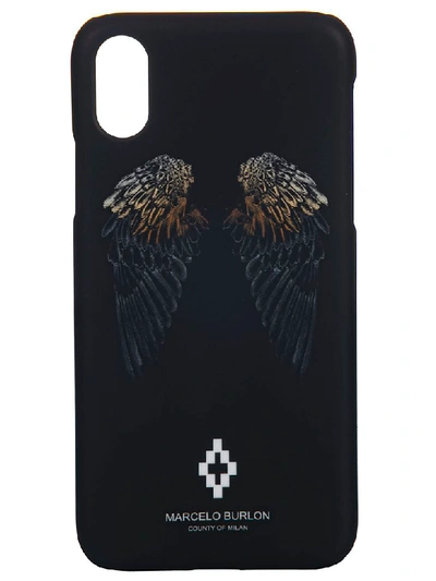Shop Marcelo Burlon County Of Milan Heart Wings Iphone X Case In Black/white