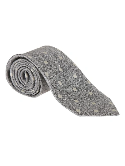 Shop Tom Ford Dotted Print Neck Tie In Grey