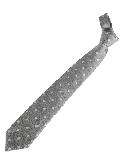 Shop Tom Ford Dotted Print Neck Tie In Grey