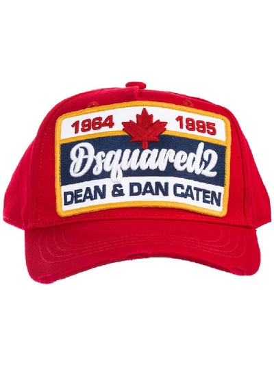 Shop Dsquared2 Canadian Brothers Baseball Cap In Rosso