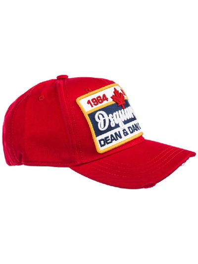 Shop Dsquared2 Canadian Brothers Baseball Cap In Rosso