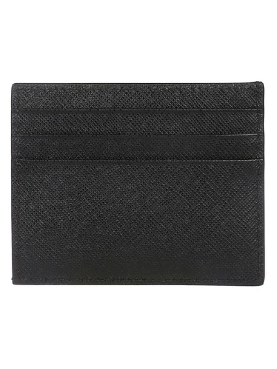 Shop Prada Logo Plaque Card Holder In Black