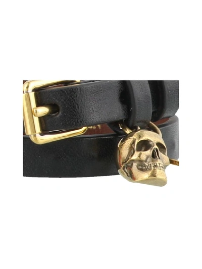 Shop Alexander Mcqueen Double Wrap Skull Bracelet In Basic