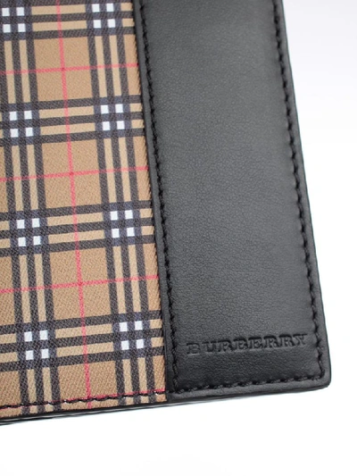 Shop Burberry Scale Checked Continental Wallet In Antique Yellow Black