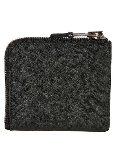 Shop Mcq By Alexander Mcqueen Logo Zip Wallet In  Darkest Black