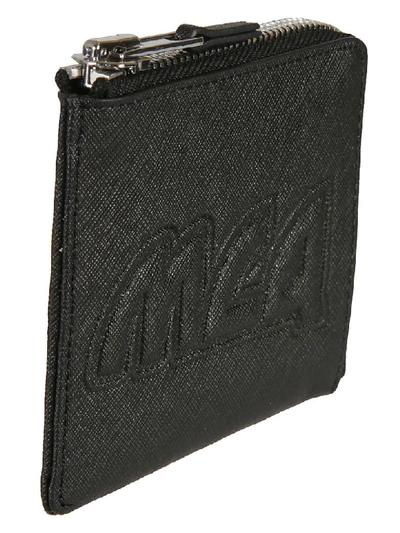 Shop Mcq By Alexander Mcqueen Logo Zip Wallet In  Darkest Black