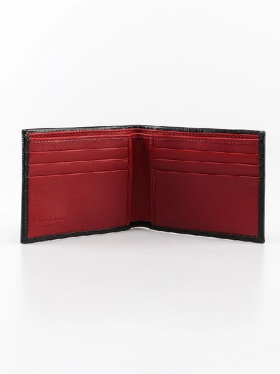 Shop Ferragamo Revival Wallet In Nero/red