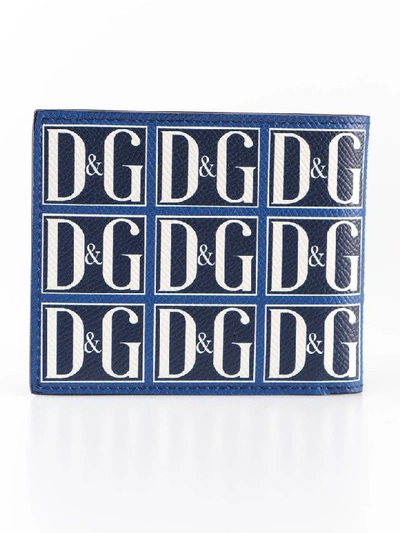 Shop Dolce & Gabbana Logo Wallet In Hbyblue Print