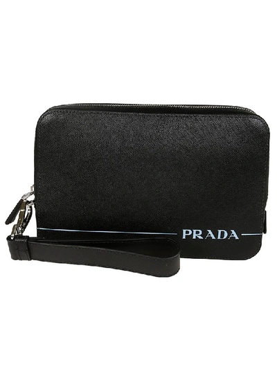 Shop Prada Classic Zip Around Wallet In Black