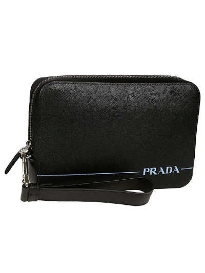 Shop Prada Classic Zip Around Wallet In Black