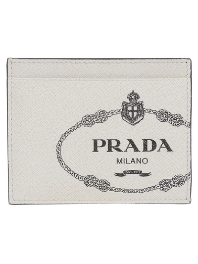 Shop Prada Saffiano Card Holder In White