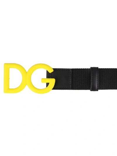 Shop Dolce & Gabbana Logo Tape Belt In Yellow