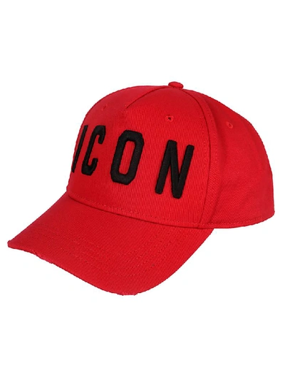 Shop Dsquared2 Embroidered Icon Baseball Cap In Red