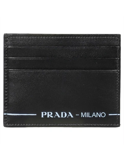 Shop Prada Logo Card Holder In Black