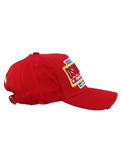 Shop Dsquared2 Patch Cargo Baseball Cap In Red