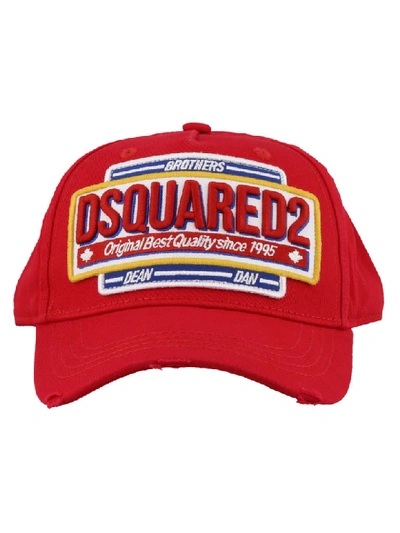 Shop Dsquared2 Patch Cargo Baseball Cap In Red