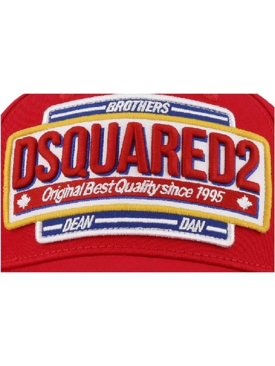 Shop Dsquared2 Patch Cargo Baseball Cap In Red