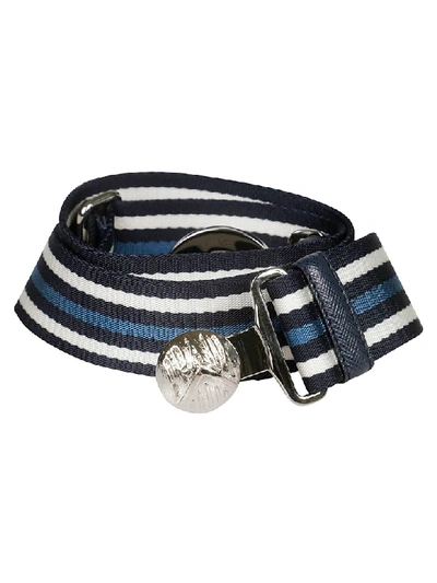 Shop Prada Logo Buckle Belt In Multicolor