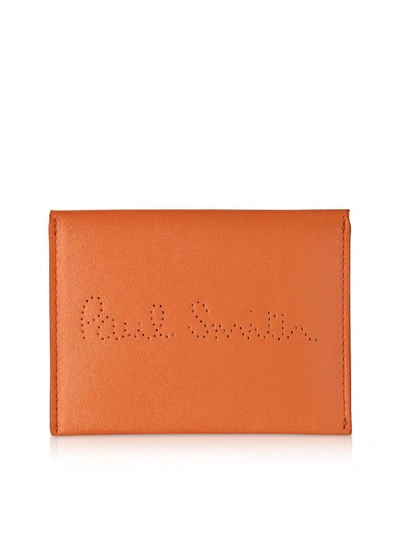 Shop Paul Smith Signature Perforated Receipt Holder In Orange