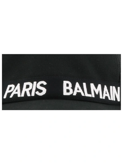 Shop Balmain Baseball Cap With Logo In Black