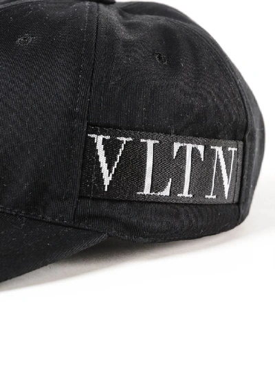 Shop Valentino Vltn Baseball Hat In No Black/white